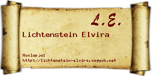 Lichtenstein Elvira névjegykártya